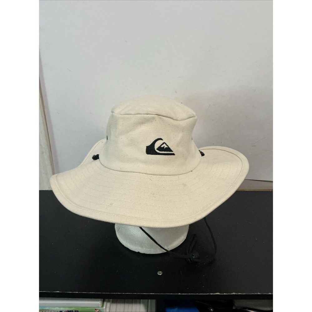 Vintage Quiksilver Sun Bucket Hat Gray Bushmaster Camp Surf Mens USA Made